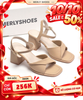 Sandal Nữ Quai Ngang Xoắn Mềm Gót Cao 7cm Merly 1641 Màu Nâu Mờ Mịn Size 35-43, Giày Xăng Đan Cao Gót Quai Ngang, Giày Công Sở Nữ