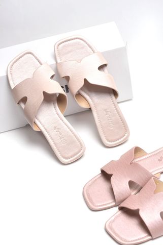 Dép Chữ H Nữ Da Mềm Mại Bigsize 35-43 Merly 1643 Kem, Dép chữ H, Dép Quai Ngang Nữ, Dép Nữ Big Size [Phiên Bản Bệt Của Mẫu Guốc Chữ H 1637]