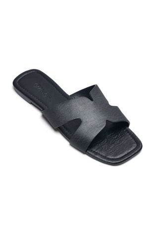 Dép Nữ Chữ H Đế Chống Trơn Da Mềm Quai Ngang Bigsize 35-43 Merly 1643 Đen, Dép chữ H, Dép Quai Ngang Nữ, Dép Nữ Big Size, Phiên Bản Bệt Của Mẫu Guốc Chữ H 1637