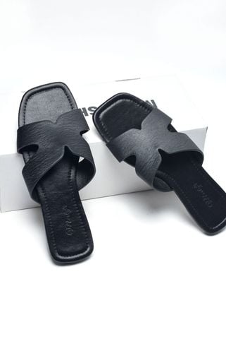 Dép Nữ Chữ H Đế Chống Trơn Da Mềm Quai Ngang Bigsize 35-43 Merly 1643 Đen, Dép chữ H, Dép Quai Ngang Nữ, Dép Nữ Big Size, Phiên Bản Bệt Của Mẫu Guốc Chữ H 1637