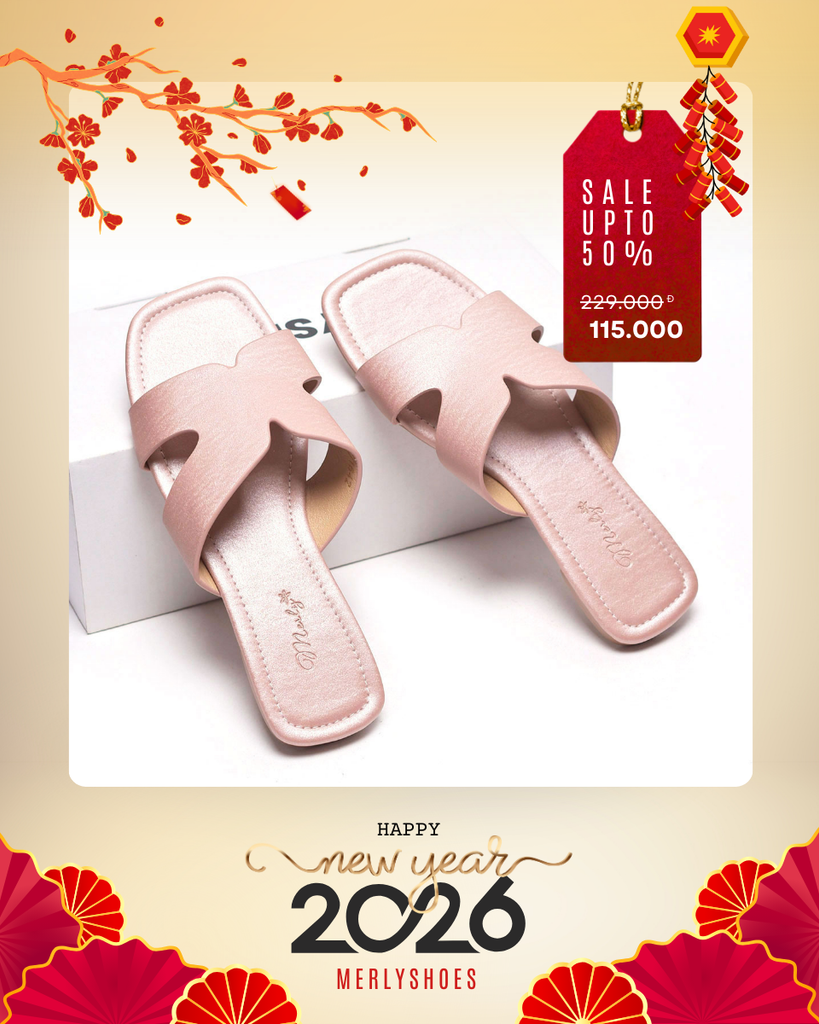 Dép Nữ Quai Ngang Chữ H Da Mềm Đế Chống Trơn Bigsize 35-43 Merly 1643 Hồng, Dép chữ H, Dép Nữ Big Size, Phiên Bản Bệt Của Mẫu Guốc Chữ H 1637