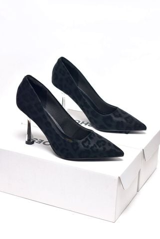 Giày cao gót vân beo gót bạc, giày đi tiệc, giày công sở sang trọng, giày cao gót đi tiệc có big size