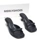 Guốc Gấm Nơ Xinh Gót Nhọn 5cm Merly 1646-5P Đen Gấm, Dép Cao Gót Quai Ngang Đính Nơ, Guốc Nữ Bigsize, Mules, Dép Guốc Hè 2026