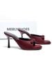 Guốc Nữ Quai Ngang Nơ Nhỏ Gót Nhọn Cao 9cm Có Đúp Mũi Merly 1646-9P Đỏ Burgundy, Guốc Nữ Bigsize 35-43, Dép Cao Gót Nữ Tính, Guốc Mules Mũi Vuông, Dép Guốc Hè 2026