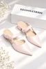 Giày Sục Hồng Pastel Merly 1647, Guốc Sục Nữ, Giày Sục Mũi Nhọn 3cm, Sandal Bít Mũi, Giày Mule, Giày Sục Bigsize 35-43