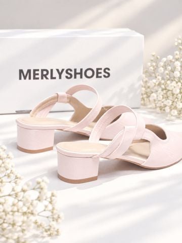 Giày Sục Mũi Nhọn Gót Vuông 3cm, Guốc Sục Nữ