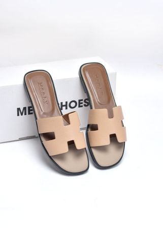 [New] Dép Chữ H Nữ Da Mềm Merly 1649 Màu Be, Dép Nữ Quai Ngang, Dép Nữ Bigsize