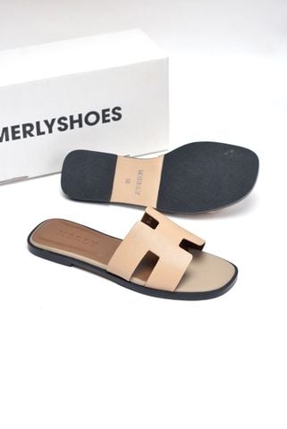 [New] Dép Chữ H Nữ Da Mềm Merly 1649 Màu Be, Dép Nữ Quai Ngang, Dép Nữ Bigsize