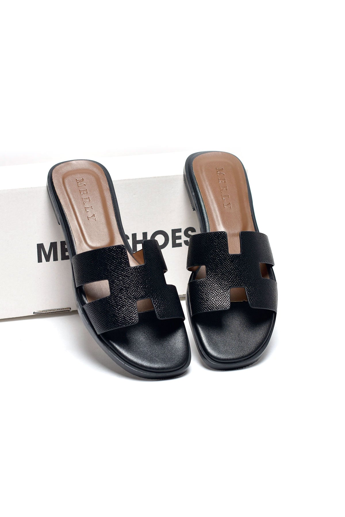 [Restock] Dép Chữ H Nữ Da Mềm Merly 1649 Đen, Dép Nữ Quai Ngang, Dép Nữ Bigsize