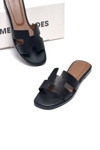 [Restock] Dép Chữ H Nữ Da Mềm Merly 1649 Đen, Dép Nữ Quai Ngang, Dép Nữ Bigsize