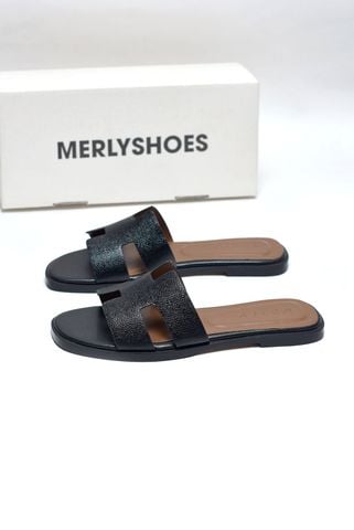 Dép Chữ H Nữ Da Mềm Merly 1649 Đen, Dép Nữ Quai Ngang, Dép Nữ Bigsize
