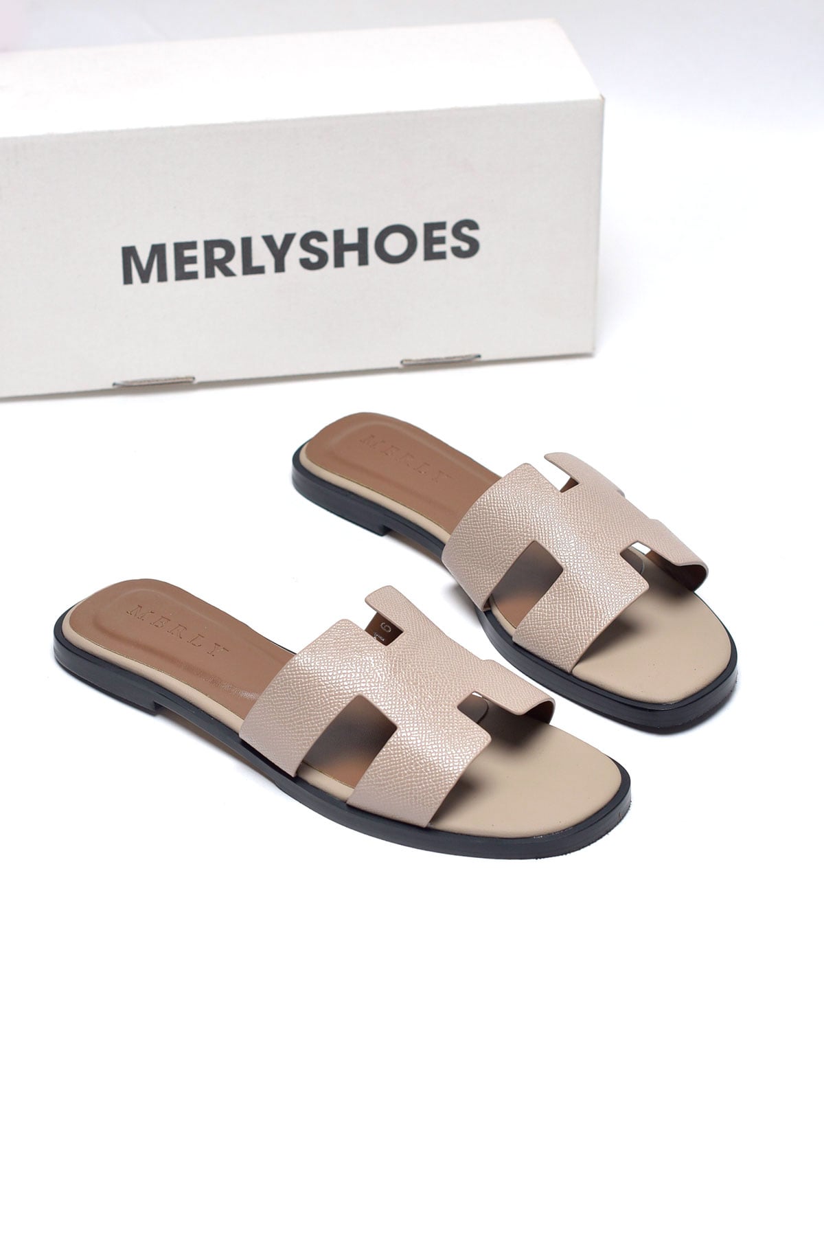 Dép Chữ H Nữ Da Mềm Merly 1649 Nâu, Dép Nữ Quai Ngang, Dép Nữ Bigsize