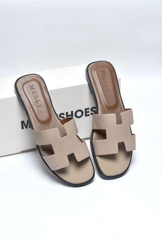 Dép Chữ H Nữ Da Mềm Merly 1649 Nâu, Dép Nữ Quai Ngang, Dép Nữ Bigsize