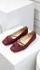 Giày Búp Bê Nơ Đan Dây Chéo Tiểu Thư Merly 1653 Đỏ Burgundy, Giày Bệt Mũi Vuông Đính Nơ Xinh, Giày Búp Bê Quai Ngang, Giày Búp Bê Big Size 35-43