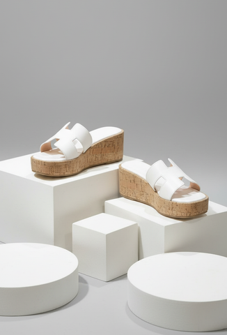 Giày Đế Xuồng Quai Ngang Merly 1656 Trắng, Dép Đế Xuồng Nữ, Dép Nữ Đế Cao, Dép Bánh Mì Nữ, Dép Nữ Big Size