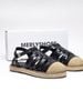 Sandal Nữ Rọ Đan Cói Raffia Vibe Mùa Hè Thương Hiệu MERLY 1657 Đen Huyền – Giày Sandal Bigsize 35–43, Sandal Nữ Bệt, Sandal Đi Biển, Dép Sandal Rọ Bít Mũi
