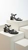 Sandal Quai Mảnh Gót Thấp 5cm Merly 1659 Đen, Sandal Dây, Xăng Đan Dây Gót Vuông, Giày Sandal Cao Gót Bigsize 35-43