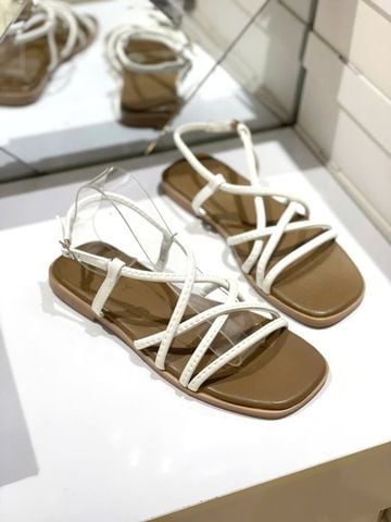 Sandal Dây Mảnh Bệt Merly 1660 Trắng Nâu, Xăng Đan Nữ Cao Cấp Đế Chống Trơn, Dép Sandal Nữ, Giày Sandals Nữ Chính Hãng, Giày Sandal Nữ Big Size Merly