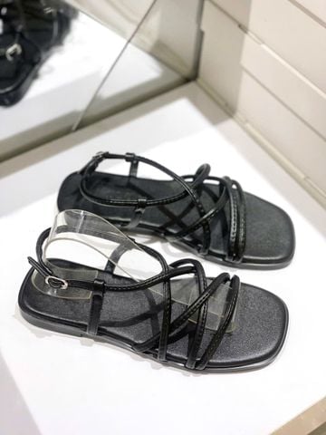 Sandal Dây Mảnh Bệt Merly 1660 Đen Mờ, Xăng Đan Nữ Cao Cấp Đế Chống Trơn, Dép Sandal Nữ, Giày Sandals Nữ Chính Hãng, Giày Sandal Nữ Big Size Merly