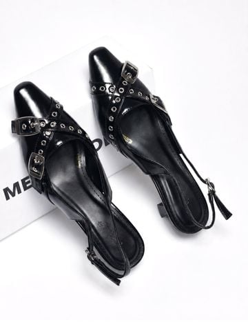 Giày Slingback Đen, Giày Công Sở Nữ, Giày Cao Gót 5cm, Giày Cao Gót Big Size