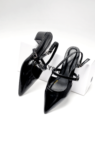 Giày Bít Mũi Nữ Đế Vuông 3cm Merly 1668 Đen Onyx Bigsize 35-43, Giày Xăng Đan Bít Mũi, Giày Công Sở Nữ, Giày Cao Gót Đế Vuông, Giày Slingback, Giày Bít Mũi Đế Thấp, Giày Bít Mũi Hở Gót