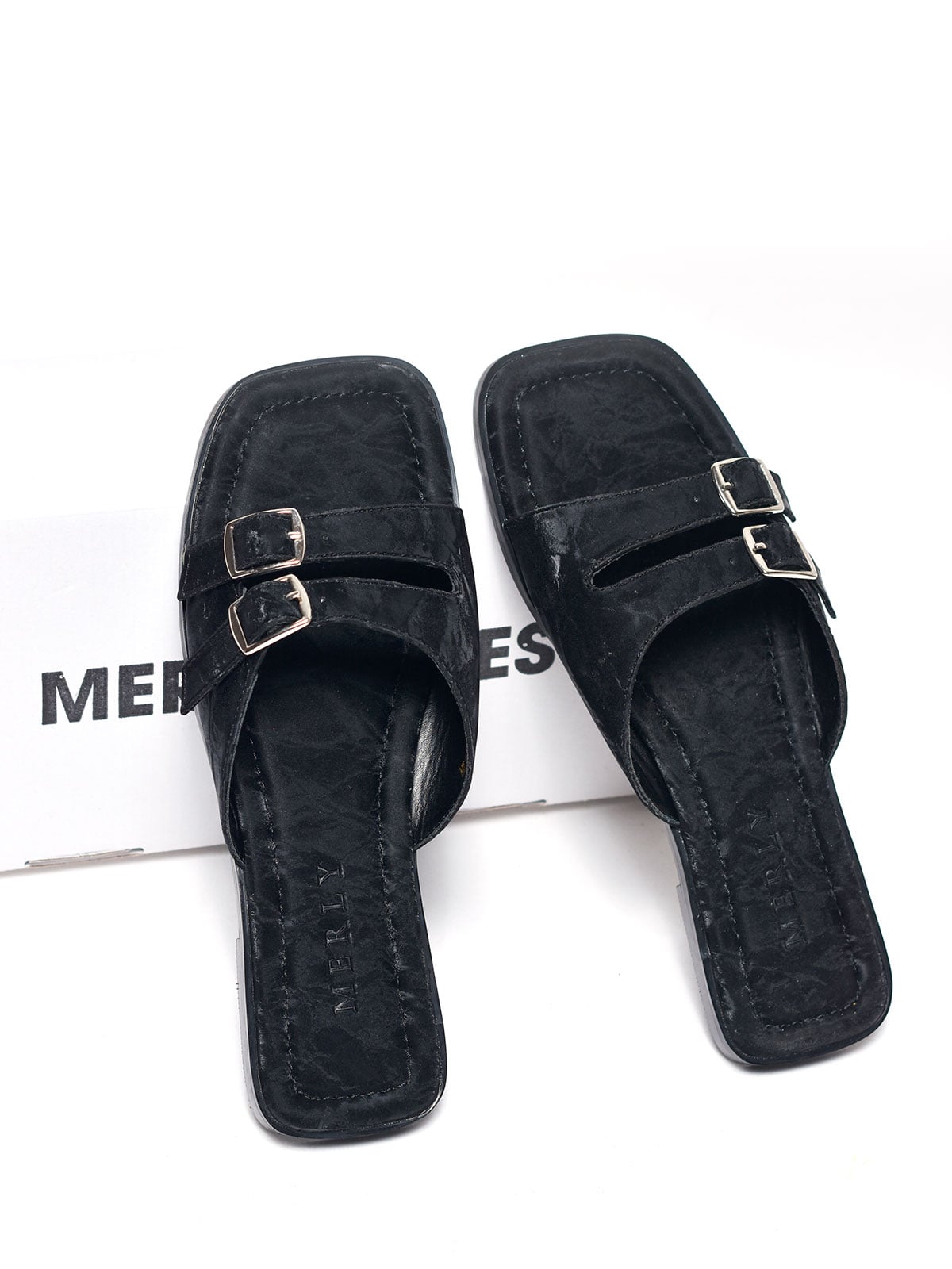Merly 1671 Black Cloud-Pattern Women’s Sandals