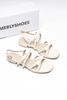Giày Xăng Đan Nữ Gót Thấp 2cm Nơ Merly 1672 Trắng Kem Ivory, Sandal Dây, Sandal Bệt, Sandal Nơ Xinh, Sandal Tiểu Thư, Sandal Hè 2026, Sandal Big Size 35-43