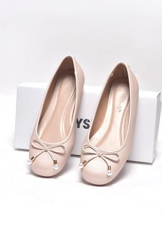 Giày Búp Bê Hồng Pastel Nơ Ngọc Trai, Giày Búp Bê Hồng Phấn, Giày Búp Bê Đi Tiệc