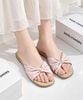 Dép Nữ Nơ Xinh Merly 1675 Hồng Pastel, Thiết Kế Mũi Vuông Bầu Hiện Đại, Dép Nữ Big Size 35-43