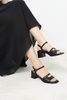 Sandal Gót Vuông 5cm Thiết Kế Quai Ngang Merly 1700 Đen Huyền, Sandal Quai Ngang, Sandal Nữ, Xăng Đan Đế Thấp 5p, Xăng Đan Nữ Bigsize