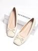 Giày Búp Bê Nơ Xinh Merly 1702 Trắng Ivory Bigsize 35-43, Giày Búp Bê Mũi Vuông, Giày Bệt Nữ, Giày Công Sở Nữ Bệt Êm Chân