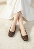 Giày Búp Bê Nơ Xinh Merly 1702 Nâu Cocoa Bigsize 35-43, Giày Búp Bê Mũi Vuông, Giày Bệt Nữ, Giày Công Sở Nữ Bệt Êm Chân