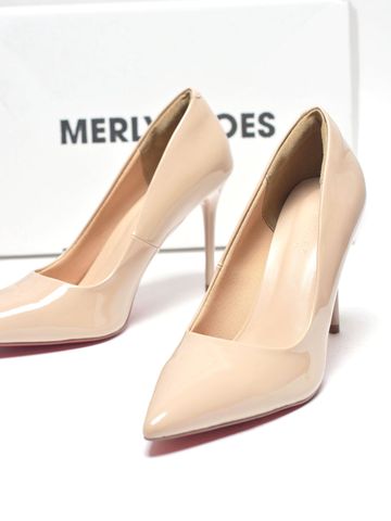 Giày Cao Gót Mũi Nhọn Gót Đũa 10cm Merly 1705 Be Latte Bóng Bigsize 35-43, Giày Cao Gót Bigsize, Giày Cao Gót Nude Mũi Nhọn, Giày Cao Gót 10cm, Giày Đi Tiệc, Giày Bít Mũi Nữ, Giày Công Sở Nữ