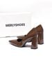Giày Cao Gót Nâu Đế Vuông 10cm Mũi Nhọn Merly 1706 Nâu Taupe Bóng Bigsize 35-43, Giày Cao Gót Bigsize, Giày Cao Gót Mũi Nhọn, Giày Cao Gót 10cm, Giày Công Sở Nữ, Giày Bít Mũi Nữ