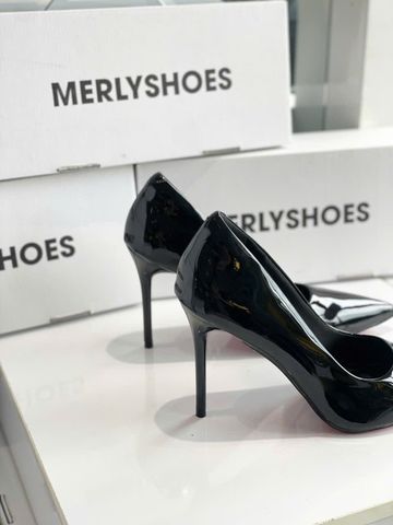 Giày Cao Gót Đen Mũi Nhọn Gót Đũa 10cm Merly 1705 Đen Onyx Bóng Bigsize 35-43, Giày Cao Gót Bigsize, Giày Cao Gót Mũi Nhọn, Giày Cao Gót 10cm, Giày Đi Tiệc, Giày Bít Mũi Nữ