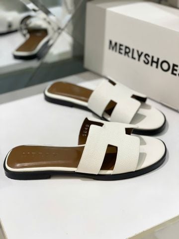 [NEW] Dép Chữ H Trắng Nữ Da Mềm Merly 1649 Trắng, Dép Nữ Quai Ngang, Dép Nữ Bigsize