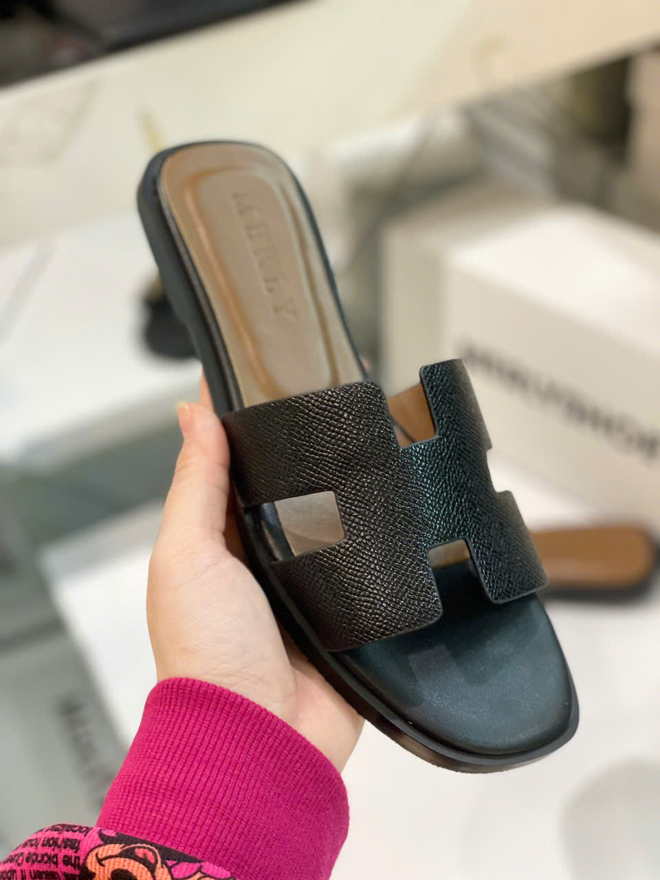 [NEW] Dép Chữ H Nữ Da Mềm Merly 1649 Đen, Dép Nữ Quai Ngang, Dép Nữ Bigsize