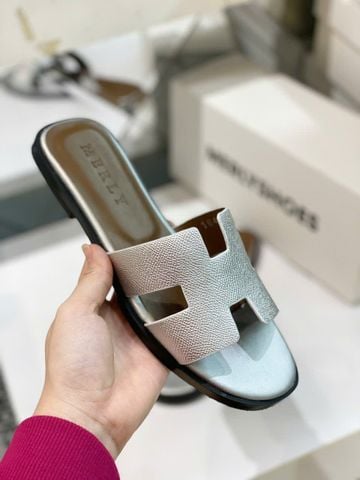 [NEW] Dép Chữ H Nữ Da Mềm Merly 1649 Bạc, Dép Nữ Quai Ngang, Dép Nữ Bigsize