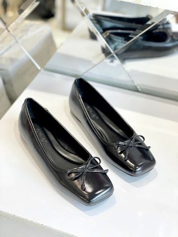Giày Búp Bê Nơ Xinh Merly 1702 Đen Huyền Bigsize 35-43, Giày Búp Bê Mũi Vuông, Giày Bệt Nữ, Giày Công Sở Nữ Bệt Êm Chân