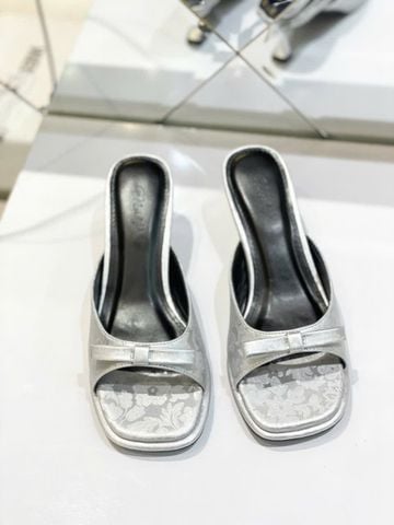 Guốc Gấm Nơ Xinh Thấp 5cm Quai Ngang, Guốc Bigsize
