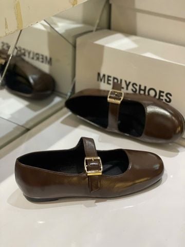 [PHOM TO] Giày Búp Bê Quai Ngang Mary Jane Bệt Merly 1629 Nâu Cocoa Bigsize 35-43, Giày Búp Bê Nữ, Giày Bệt Nữ