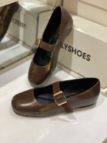 [PHOM TO] Giày Búp Bê Quai Ngang Mary Jane Bệt Merly 1629 Nâu Cocoa Bigsize 35-43, Giày Búp Bê Nữ, Giày Bệt Nữ