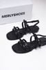 Giày Xăng Đan Nữ Gót Thấp 2cm Dây Mảnh Đính Nơ Merly 1672 Đen Huyền, Sandal Dây, Sandal Bệt, Sandal Nơ Xinh, Sandal Tiểu Thư, Sandal Hè 2026, Sandal Big Size 35-43
