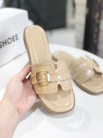 Dép Nữ Quai Ngang Bệt Da Mềm Êm Bigsize 35-43 Merly 1669 Be Kem, Dép Lê Nữ, Dép Nữ Big Size