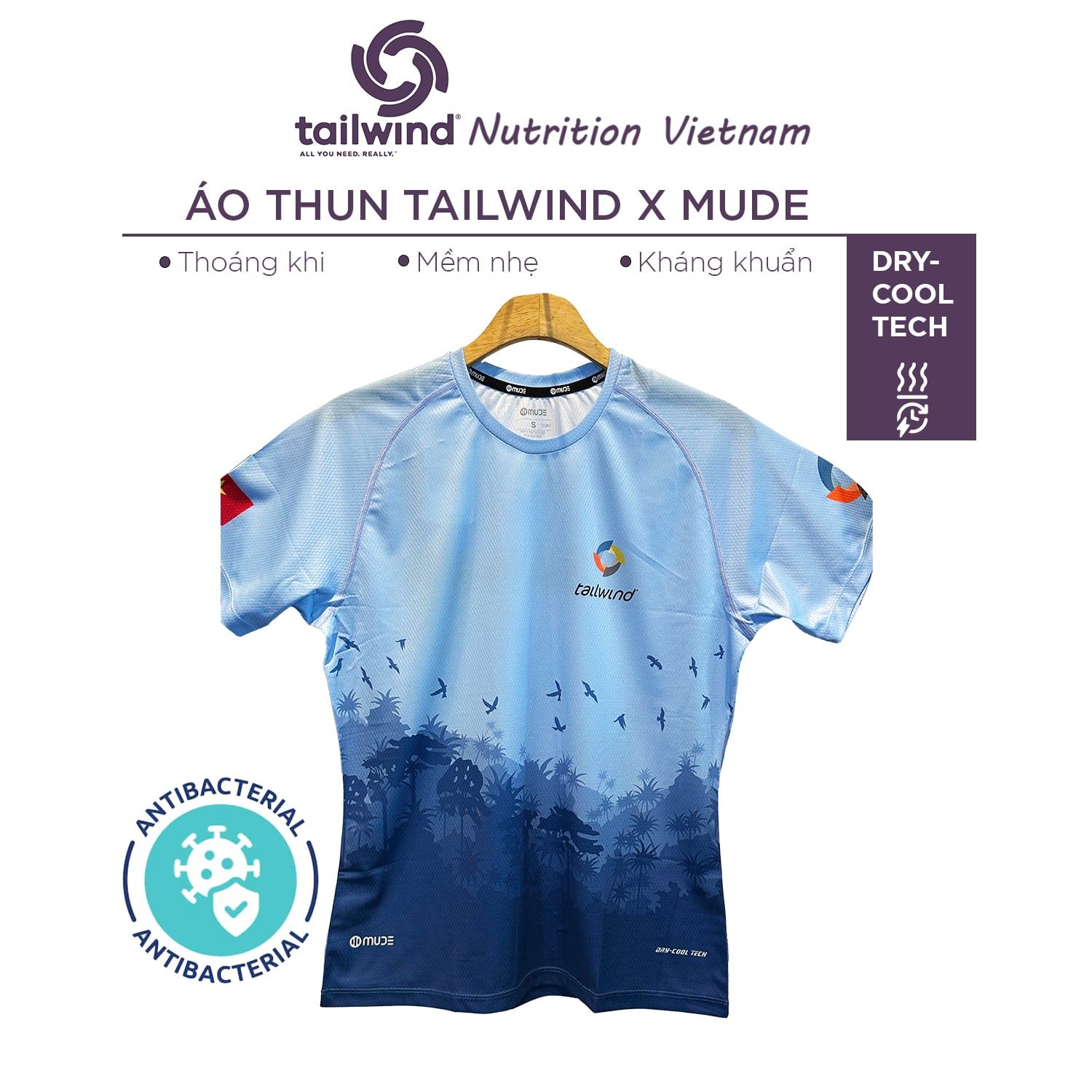  Áo thể thao tay ngắn Tailwind x Mude Blue 