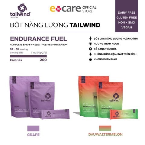 [Vị mới] Bột bổ sung năng lượng thể thao Tailwind Endurance Fuel 30~50 servings 