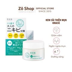 Kem dưỡng chăm sóc da mụn, dưỡng trắng Kracie Hadabisei Adult Acne Medicated Whitening Cream (50g)