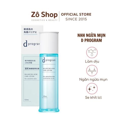 Nước hoa hồng ngừa mụn và cân bằng da d Program Balancing Acne Care Lotion 125ml