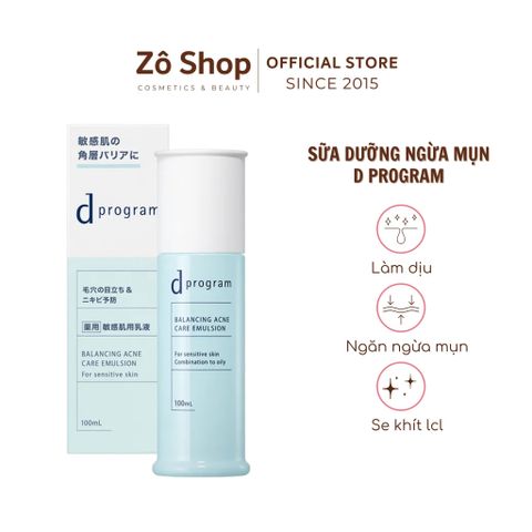Sữa dưỡng ẩm ngừa mụn và cân bằng da d Program Balancing Acne Care Emulsion 100ml