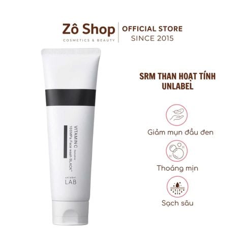Sữa rửa mặt Unlabel LAB chứa than hoạt tính bổ sung Vitamin C làm sạch sâu V Face Wash BLN 130g